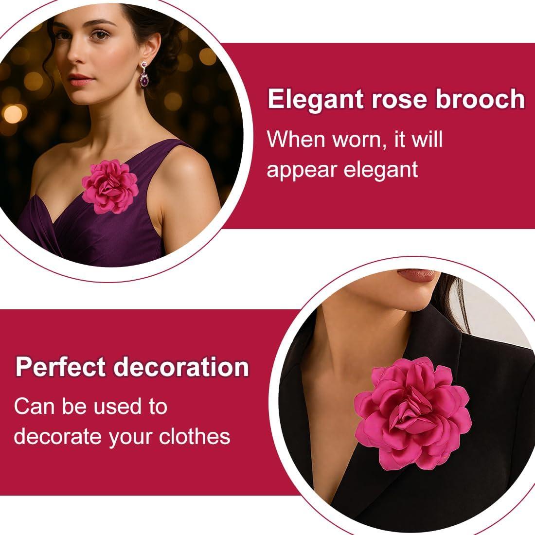image2 Pices de broche de fleurs de roses broche fleur tissu classique lgante faite la main approprie pour le mariage la fte