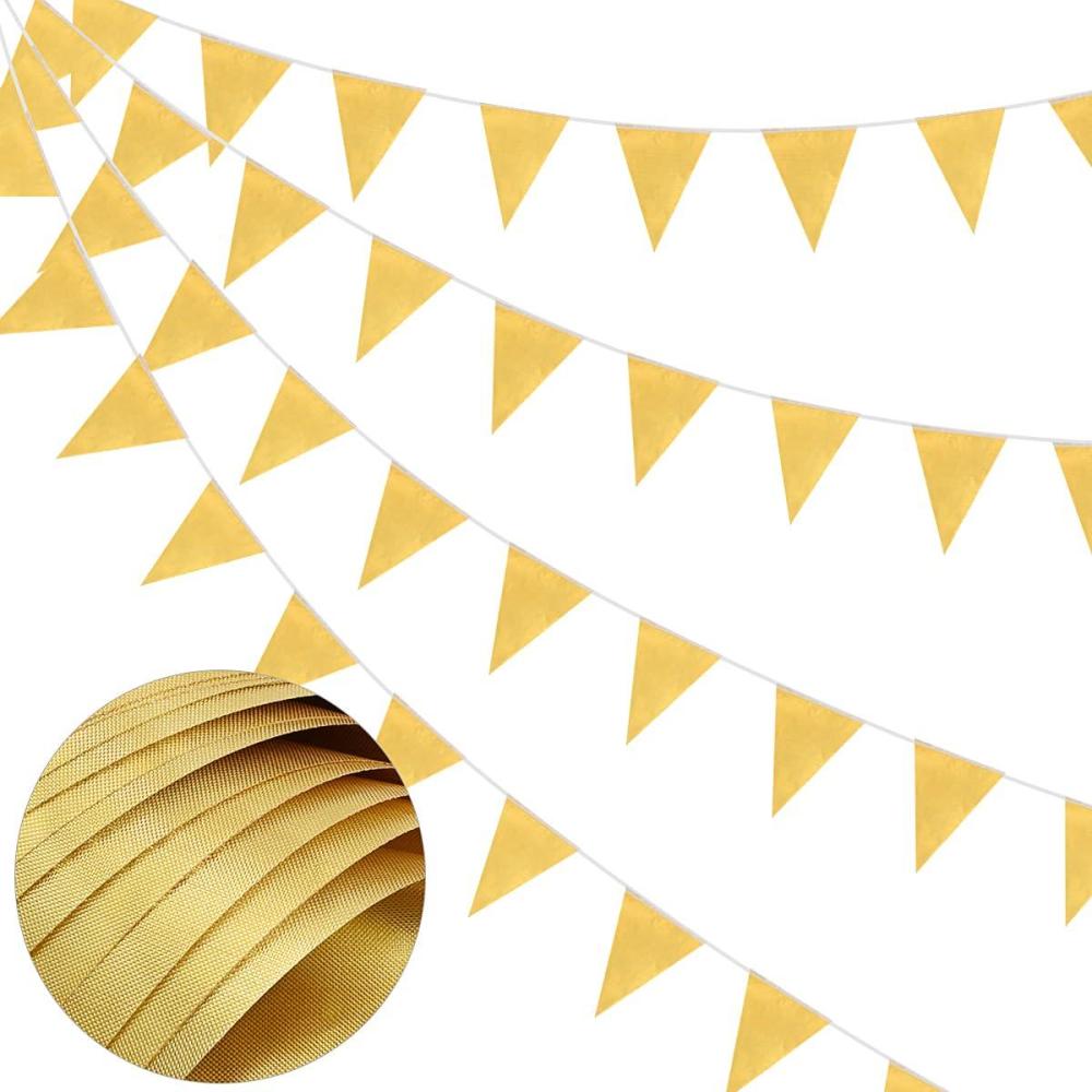 imageGuirlande en tissu jaune de 20 m avec 52 fanions triangulaires impermables rutilisables pour anniversaires mariages dcorations de maison ftes en plein airMulticolor1