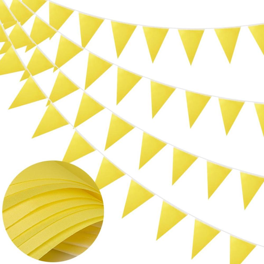 imageGuirlande en tissu jaune de 20 m avec 52 fanions triangulaires impermables rutilisables pour anniversaires mariages dcorations de maison ftes en plein airMulticolor7