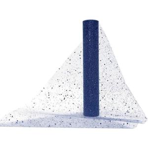 30 CM x 10 Yards Tulle Rouleau Bleu Saphir Bobine avec Paillette, Tulle Tissu Chemin de Table Noel, Organza Rouleau pour DIY Fête de Noël Mariage Décoration Sapin de Noël Tenture Mariage(Bleu Saphir)