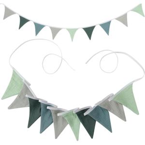 AiQInu Fanions Guirlande, Guirlande de Fanions pour Chambre d&rsquo;enfant en Tissu, Bannière De Drapeau À Suspendre pour Chambre à Coucher, Fêtes d&rsquo;anniversaire ou Décoration de Mariage(Nuances Beige-brun)