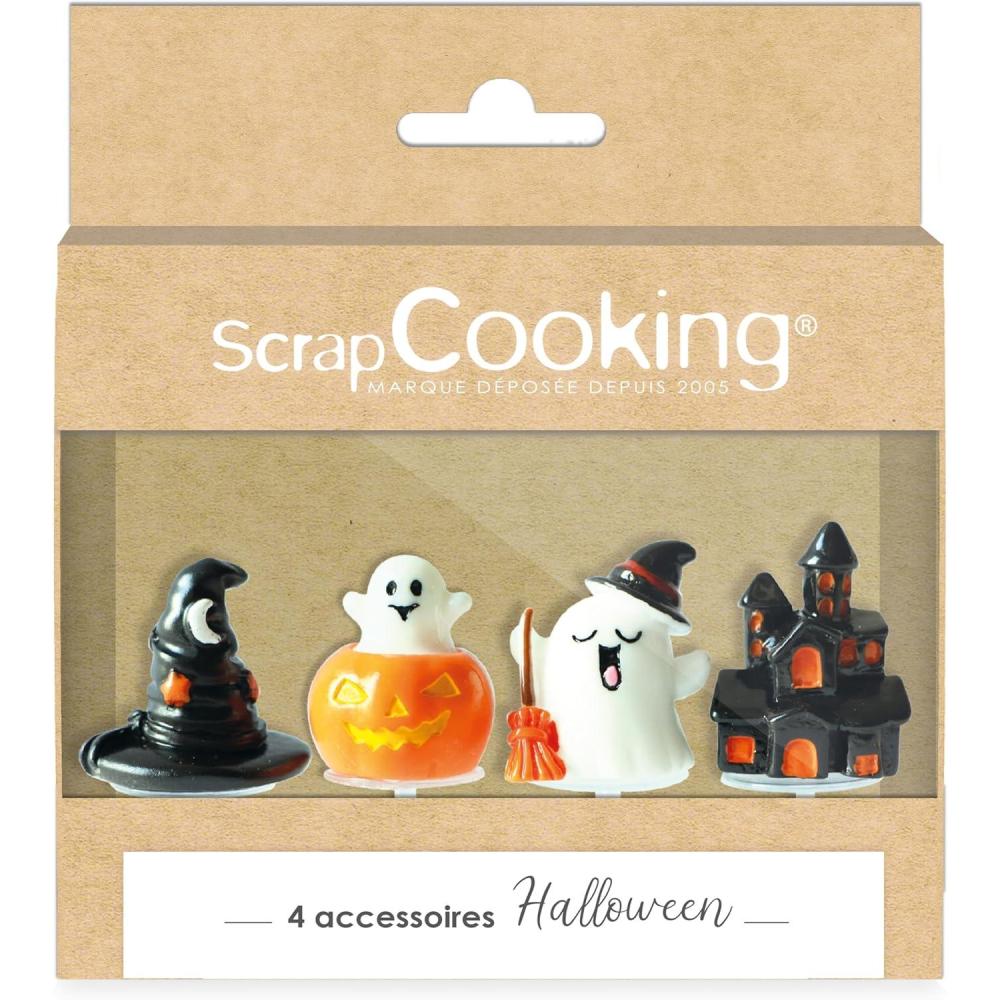 imageScrapCooking 4 Dcorations Nol pour Bches Renne Bonhomme de Neige Pre Nol Sapin Dcors Ptisserie Gteaux Accessoires Cake Toppers pour Gteaux Cupcakes 4942Halloween