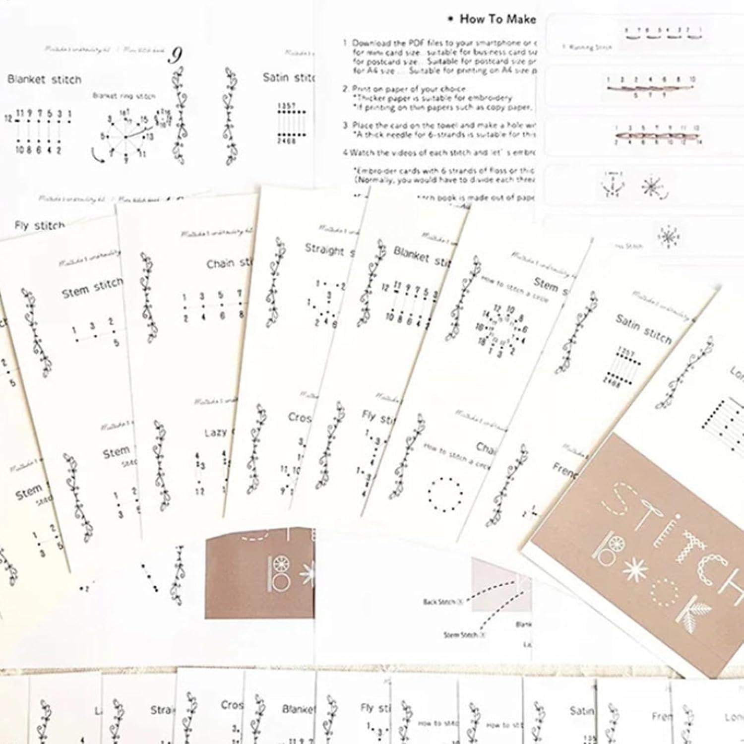 imageAcunny Livre de comptences en broderie livre dartisanat de couture Livre dinstructions sur les comptences en broderie pour les dbutantsEnsemble de patrons de couture faits la main Amliorez