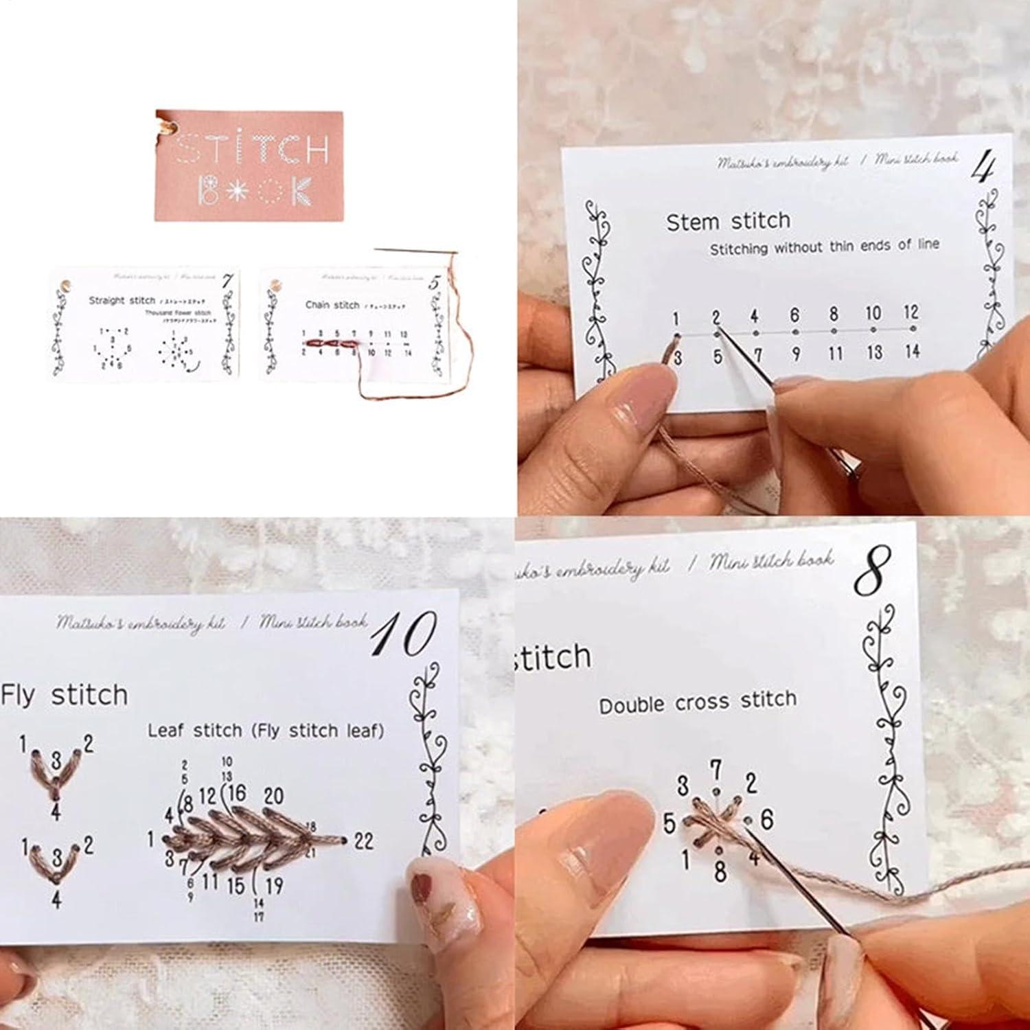 imageAcunny Livre de comptences en broderie livre dartisanat de couture Livre dinstructions sur les comptences en broderie pour les dbutantsEnsemble de patrons de couture faits la main Amliorez