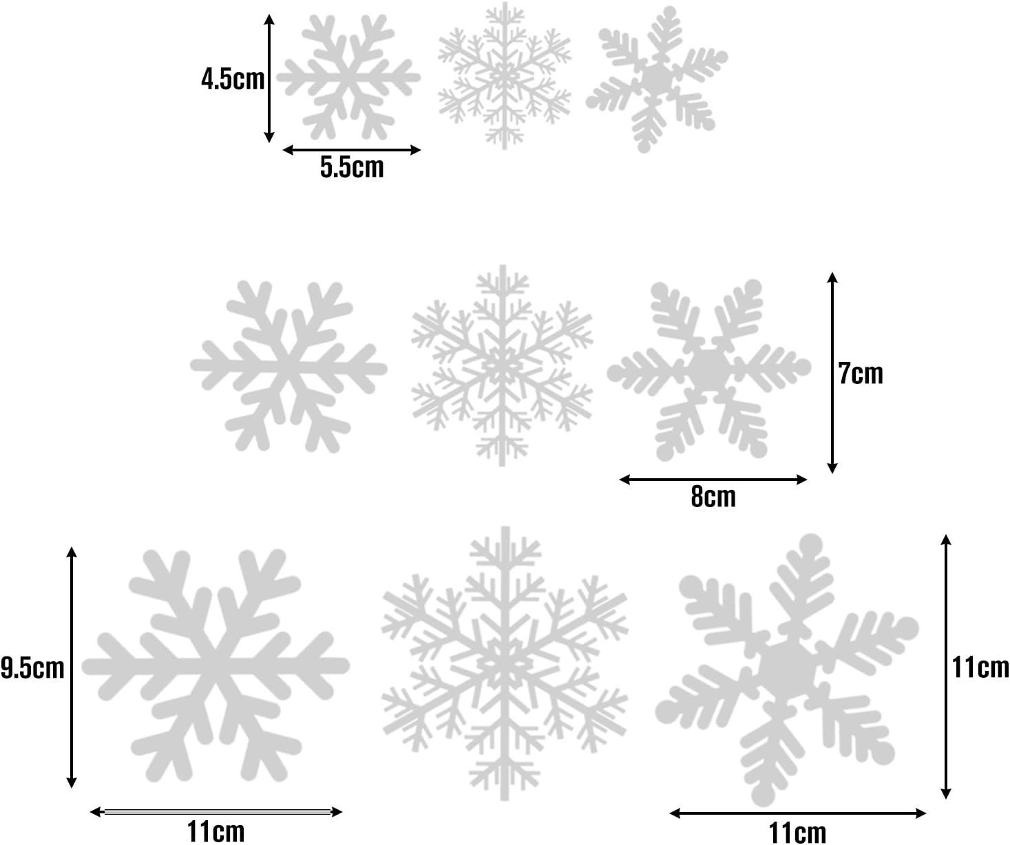 imageLot de 108 flocons de neige amovibles en PVC statique pour dcoration de fentre de Nol portes vitrines faades en verre