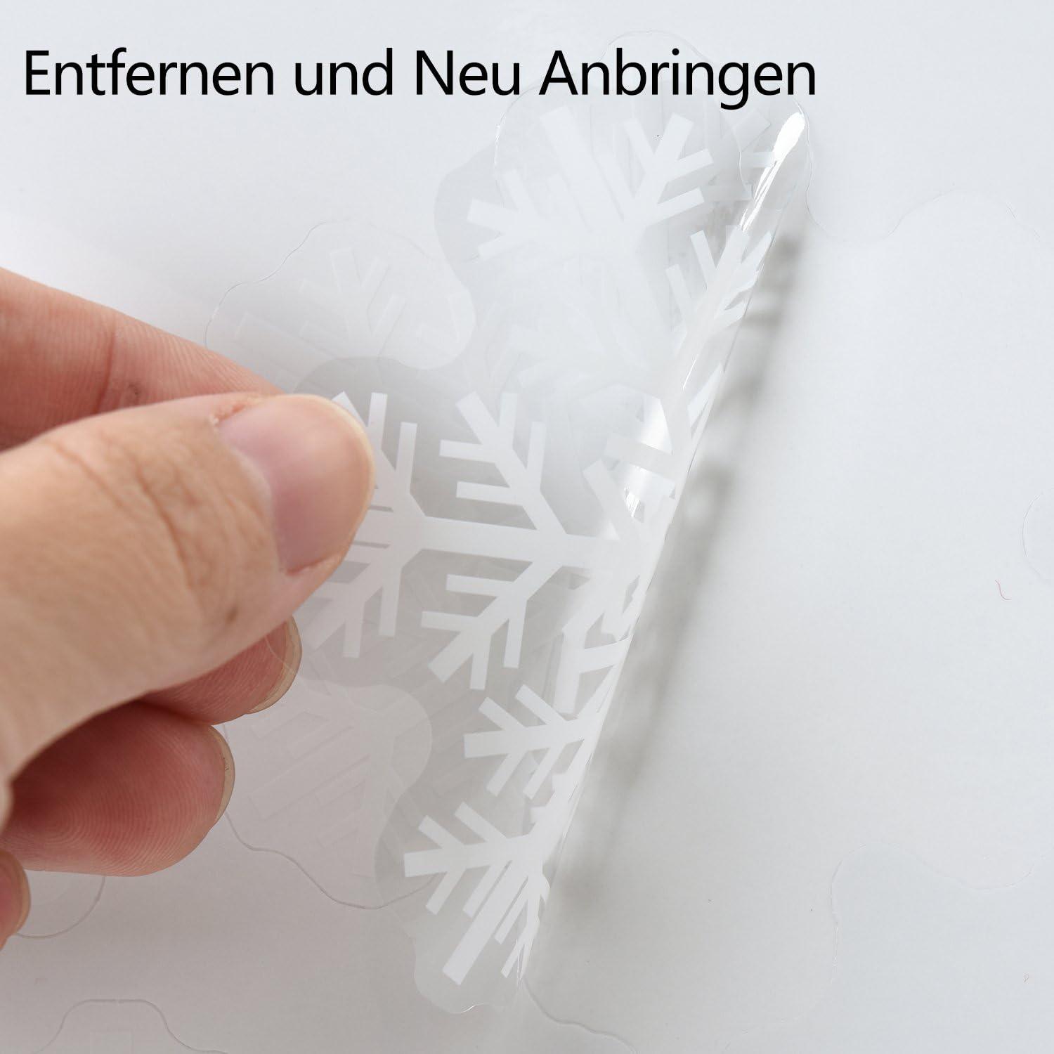 imageLot de 108 flocons de neige amovibles en PVC statique pour dcoration de fentre de Nol portes vitrines faades en verre