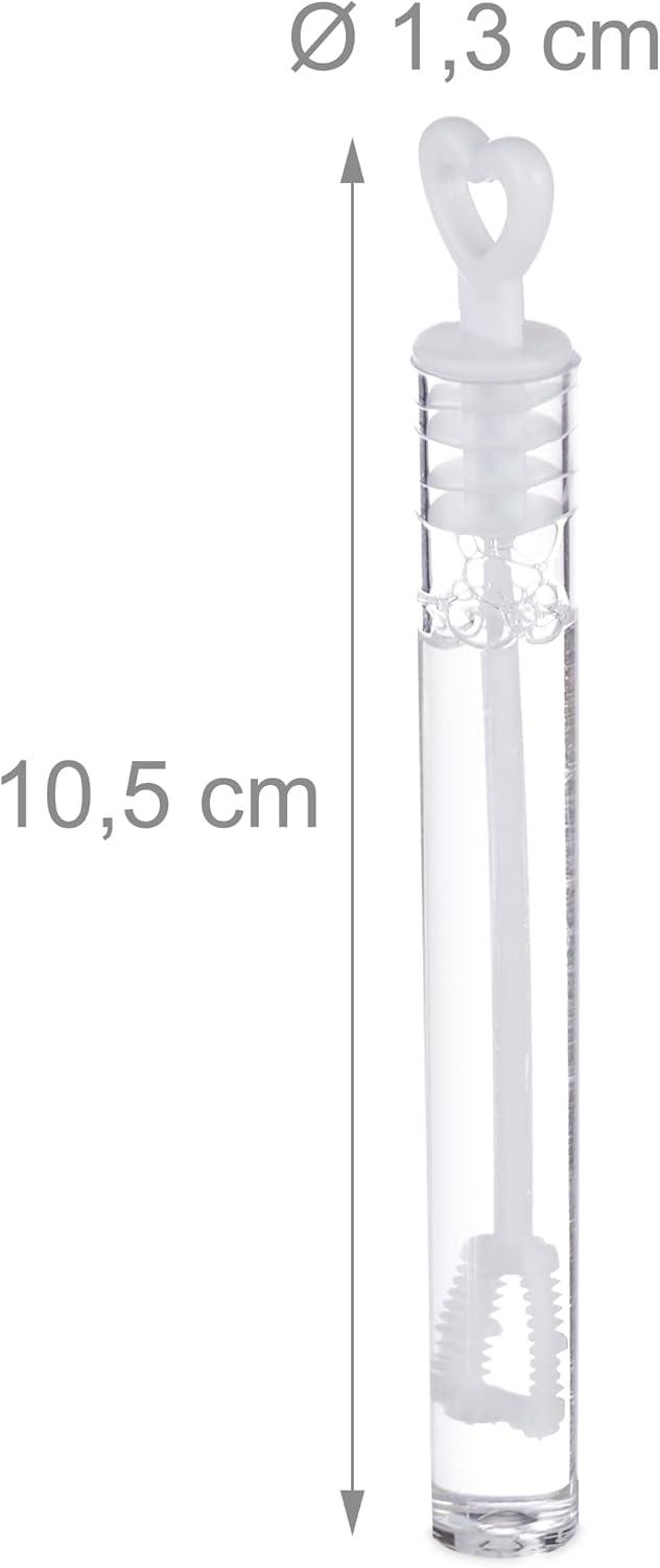 imageRelaxdays Bulles de Savon Mariage Lot de 24 poigne en Forme de cur dcoration Cadeau invits BlancTransparent