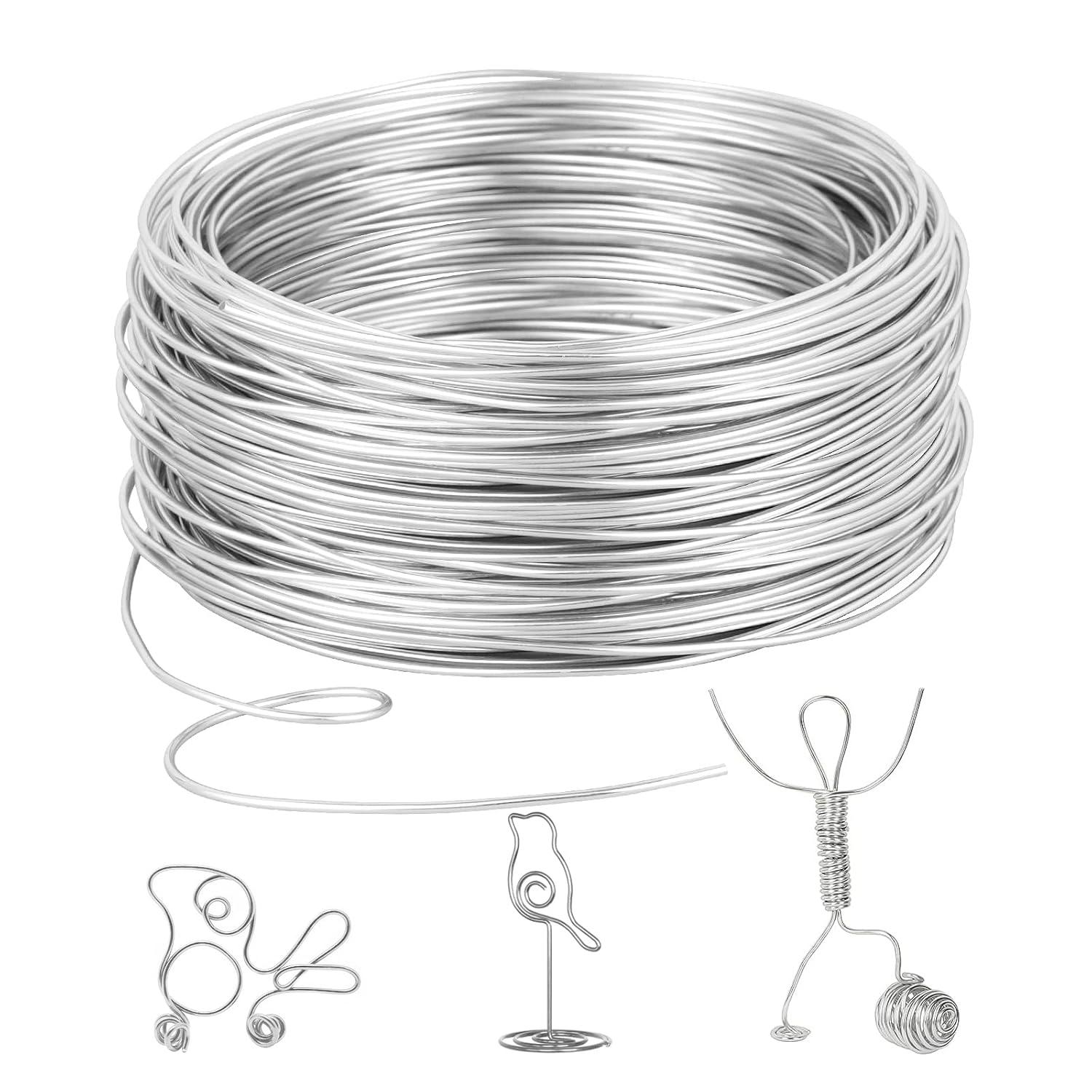 imageRomon Fil dartisanat en Aluminium 2mm X 10 M Flexible Fil Aluminium Argent Fil daluminium Pour LArtisanat Et La Fabrication De Bijoux DorArgent