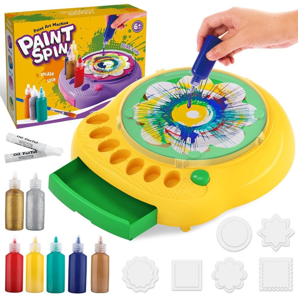 imageArts et artisanat pour les enfants de 6 12 ans kit de machine tourner lart ensembles de jouets Spinner de peinture cool cadeaux de fournitures dart cratifs pour garon et fille RosaVert