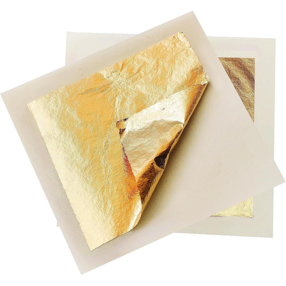 imageFeuille Dor Imitation100 Feuilles Dor Bpeut tre Utilis pour lartisanat de Bronzagela Dcoration de Meublesles uvres Dartla Peinture la Feuille Dor8cm x 85cm315pouces x 335pouces50 feuilles196