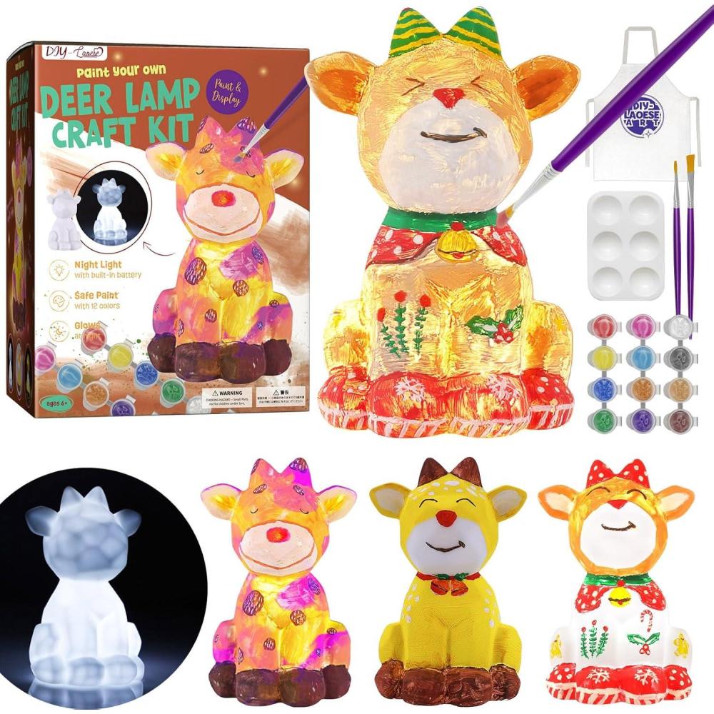 imageKit de Peinture Lampe Chat 3D VeilleuseJeu Cratif et Activit Manuelle EnfantLoisirs Cratifs et BricolageJouet pour filles garonsKit dArt CratifIdee Cadeau Fille 4 5 6 7 8 9 10 11 12 AnsCerf