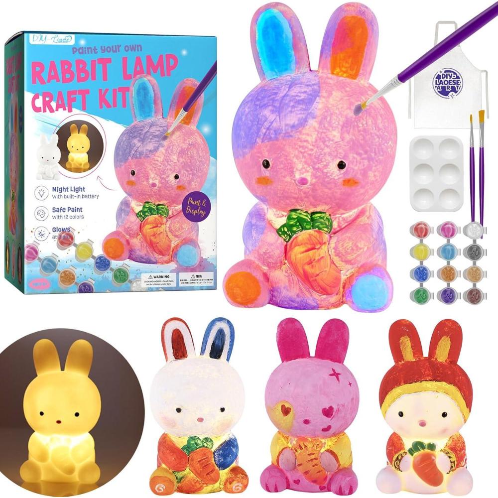 imageKit de Peinture Lampe Chat 3D VeilleuseJeu Cratif et Activit Manuelle EnfantLoisirs Cratifs et BricolageJouet pour filles garonsKit dArt CratifIdee Cadeau Fille 4 5 6 7 8 9 10 11 12 AnsLapin