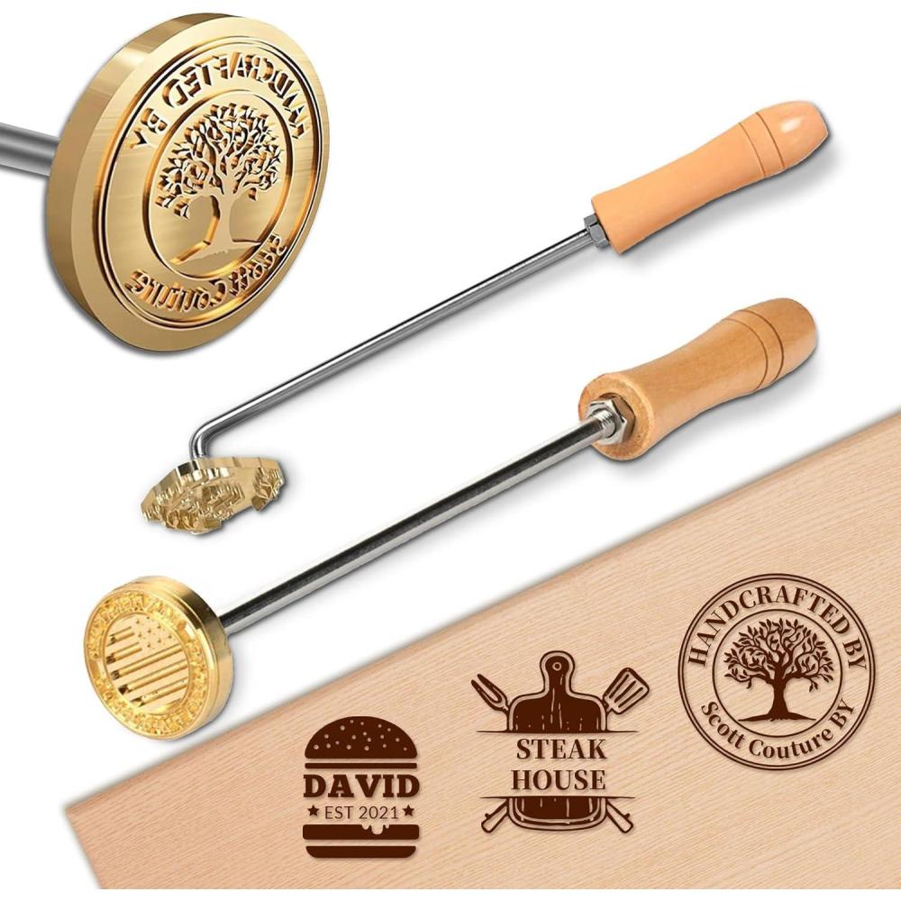image:imageFer  Marquer Personnalis Stamp en Mtal avec Logo pour Bois Cuir Gteaux amp Viande Outil Manuel Chauff  la Flamme pour Menuiserie BBQ Mariage amp Cadeaux de Nol Personnaliss amp Artisanat