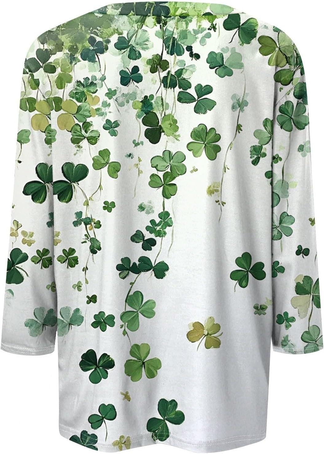 image:imageTShirt Femme Irlandais de la SaintPatrick Quatre Feuilles Trfle Irlandais du Jour de St Patty Tee Shirt Irlandais du Trfle Chanceux TShirt03green