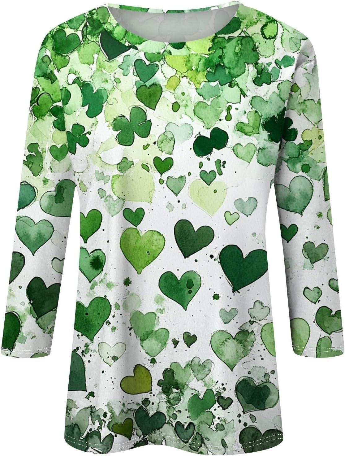 image:imageTShirt Femme Irlandais de la SaintPatrick Quatre Feuilles Trfle Irlandais du Jour de St Patty Tee Shirt Irlandais du Trfle Chanceux TShirt04ag