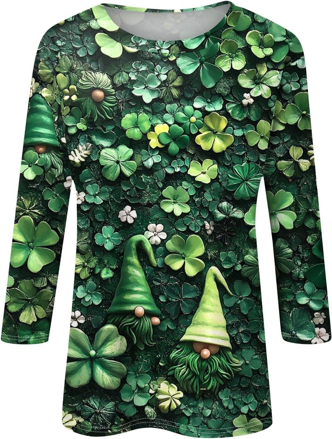 image:imageTShirt Femme Irlandais de la SaintPatrick Quatre Feuilles Trfle Irlandais du Jour de St Patty Tee Shirt Irlandais du Trfle Chanceux TShirt05green