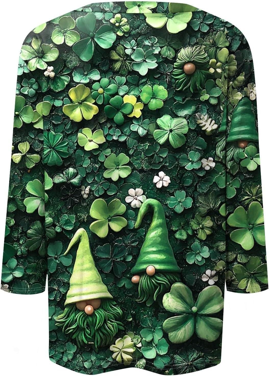 image:imageTShirt Femme Irlandais de la SaintPatrick Quatre Feuilles Trfle Irlandais du Jour de St Patty Tee Shirt Irlandais du Trfle Chanceux TShirt05green
