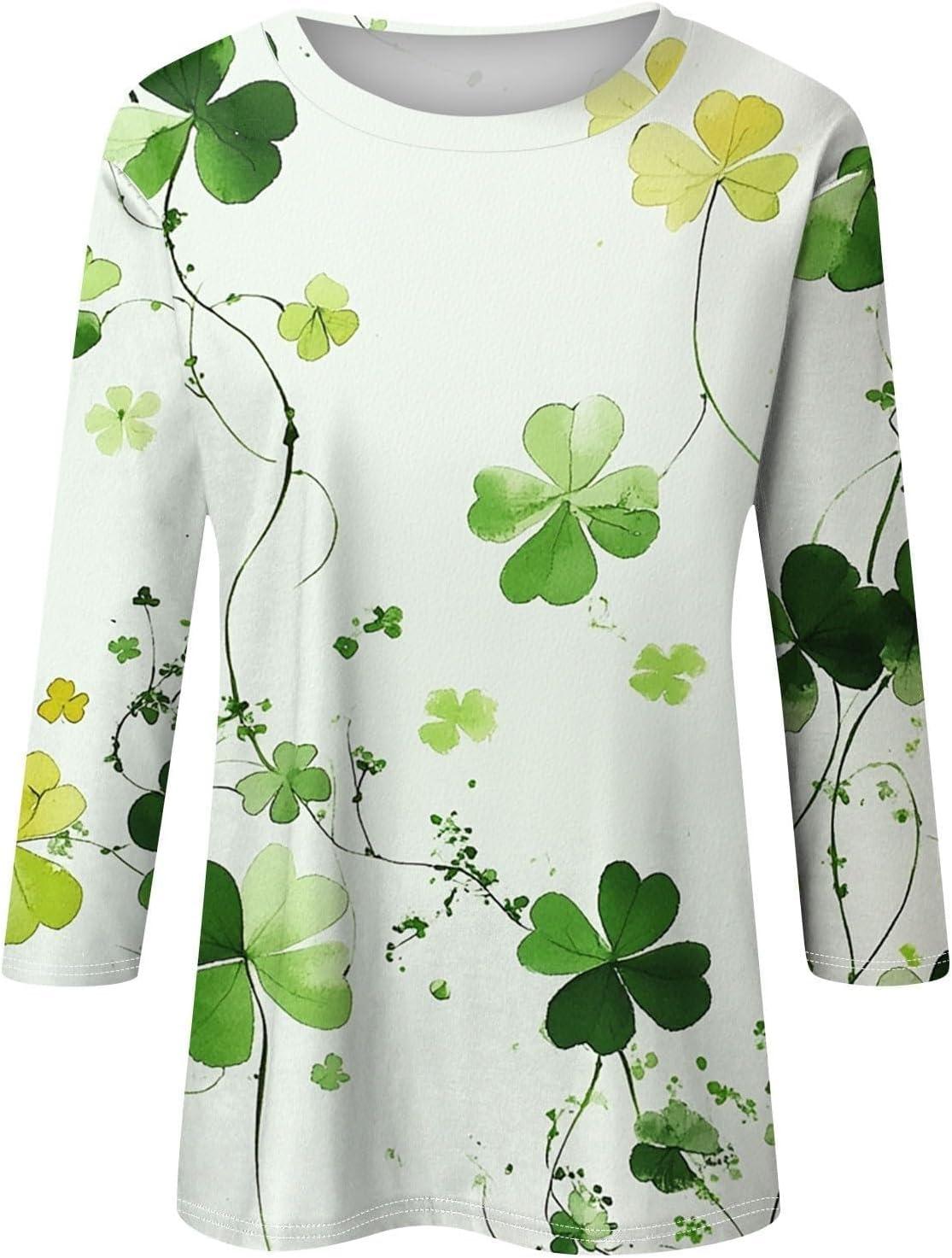 image:imageTShirt Femme Irlandais de la SaintPatrick Quatre Feuilles Trfle Irlandais du Jour de St Patty Tee Shirt Irlandais du Trfle Chanceux TShirt05mint Green