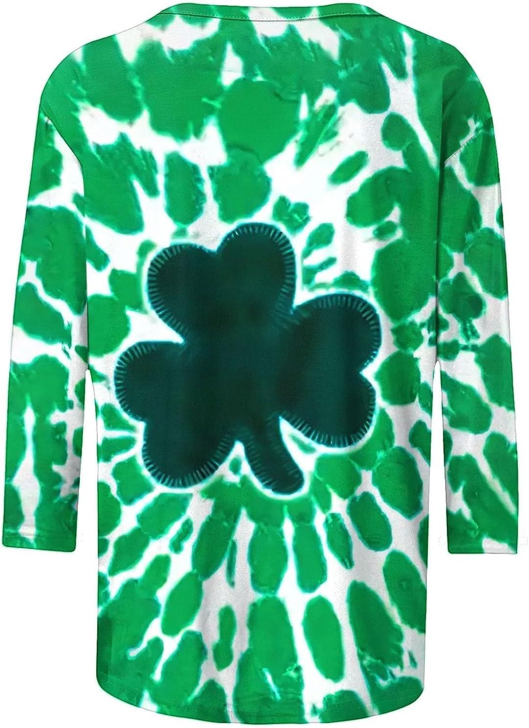 image:imageTShirt Femme Irlandais de la SaintPatrick Quatre Feuilles Trfle Irlandais du Jour de St Patty Tee Shirt Irlandais du Trfle Chanceux TShirt06green