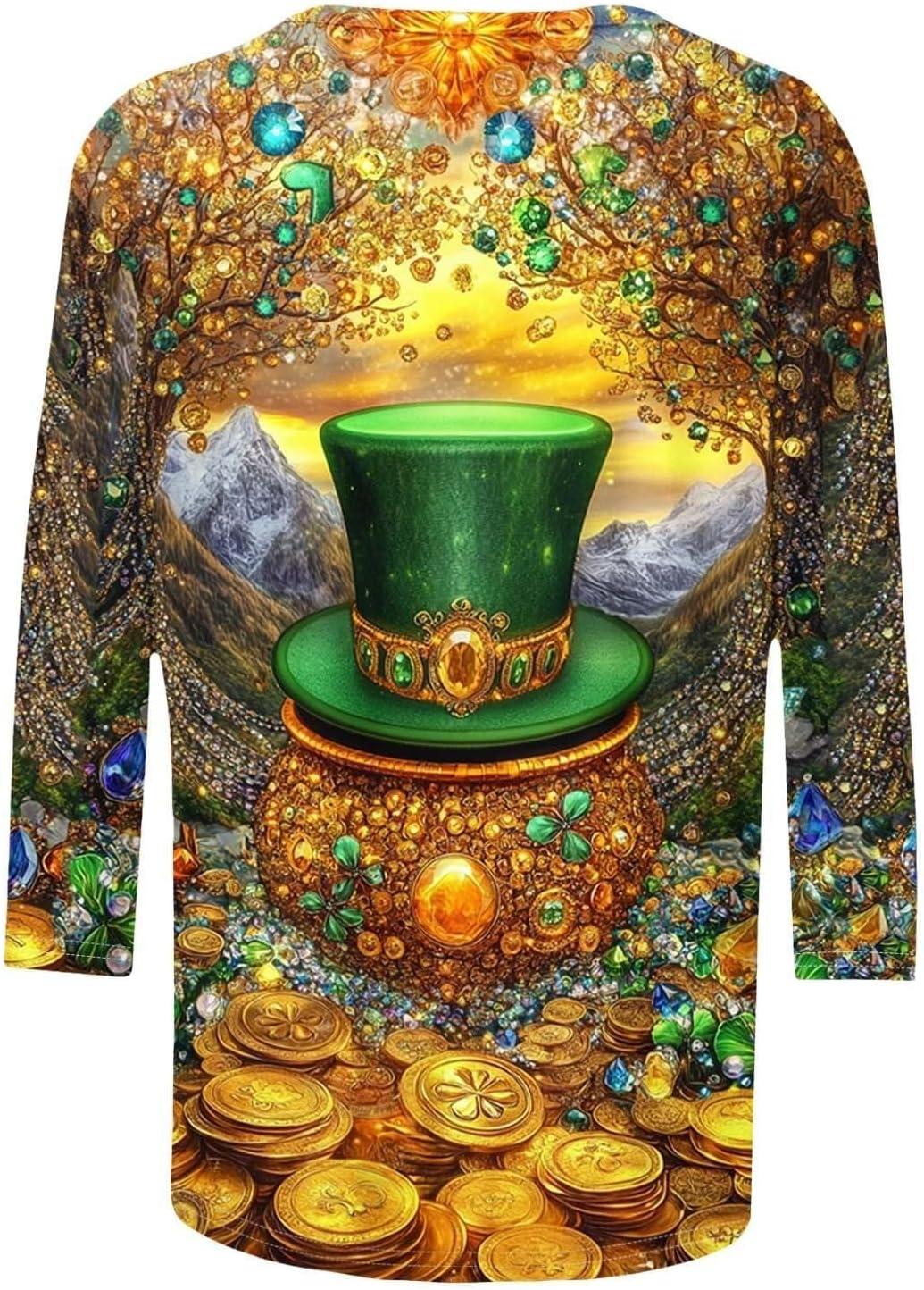 image:imageTShirt Femme Irlandais de la SaintPatrick Quatre Feuilles Trfle Irlandais du Jour de St Patty Tee Shirt Irlandais du Trfle Chanceux TShirt06yellow