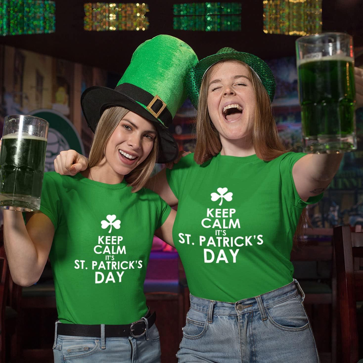 image:imagelepnime TShirt Femme Restez Calme Cest la SaintPatrick Proverbes et Citations IrlandaisGraphite Multicolore