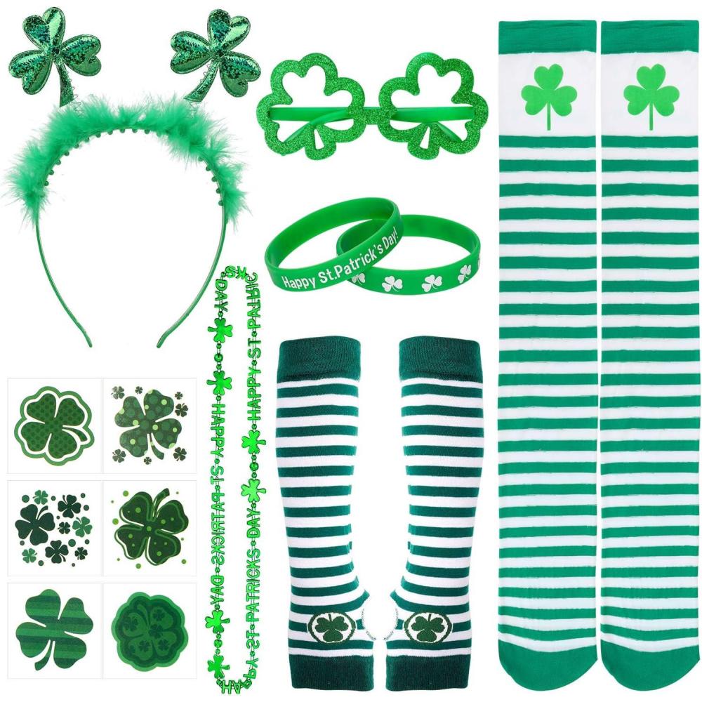 image:imageAccessoires de la SaintPatrick Bandeau Shamrock de la SaintPatrick Bracelets Collier Protgebras Chaussettes Tatouages temporaires pour la dcoration des costumes de la SaintPatrick