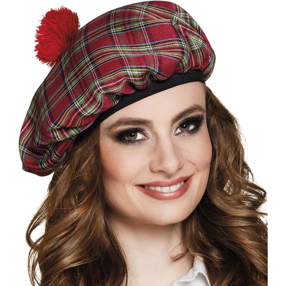 image:imageBoland Barett Mrs Tartan Gummiband Schottenmtze Hut Schottland Highlands Kostm Karneval MottopartyRouge