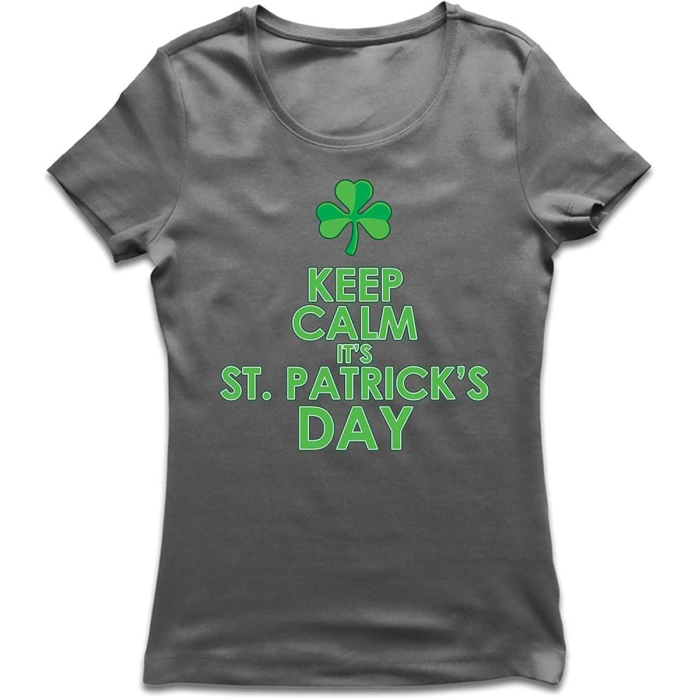 image:imagelepnime TShirt Femme Restez Calme Cest la SaintPatrick Proverbes et Citations IrlandaisGraphite Multicolore
