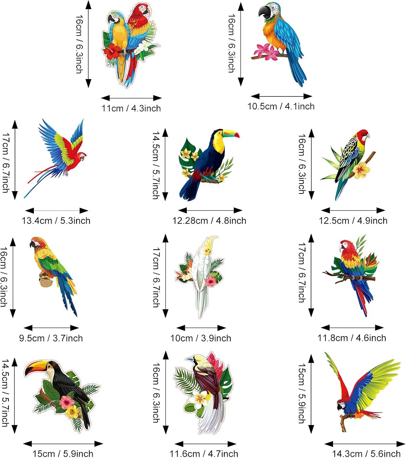 image:image30 Pices Dcoration dOiseaux Suspenduede Plafond Tropicale Hawaenne pour Fte Tiki de Perroquet Toucan t Luau Plage Piscine Mariage Anniversaire