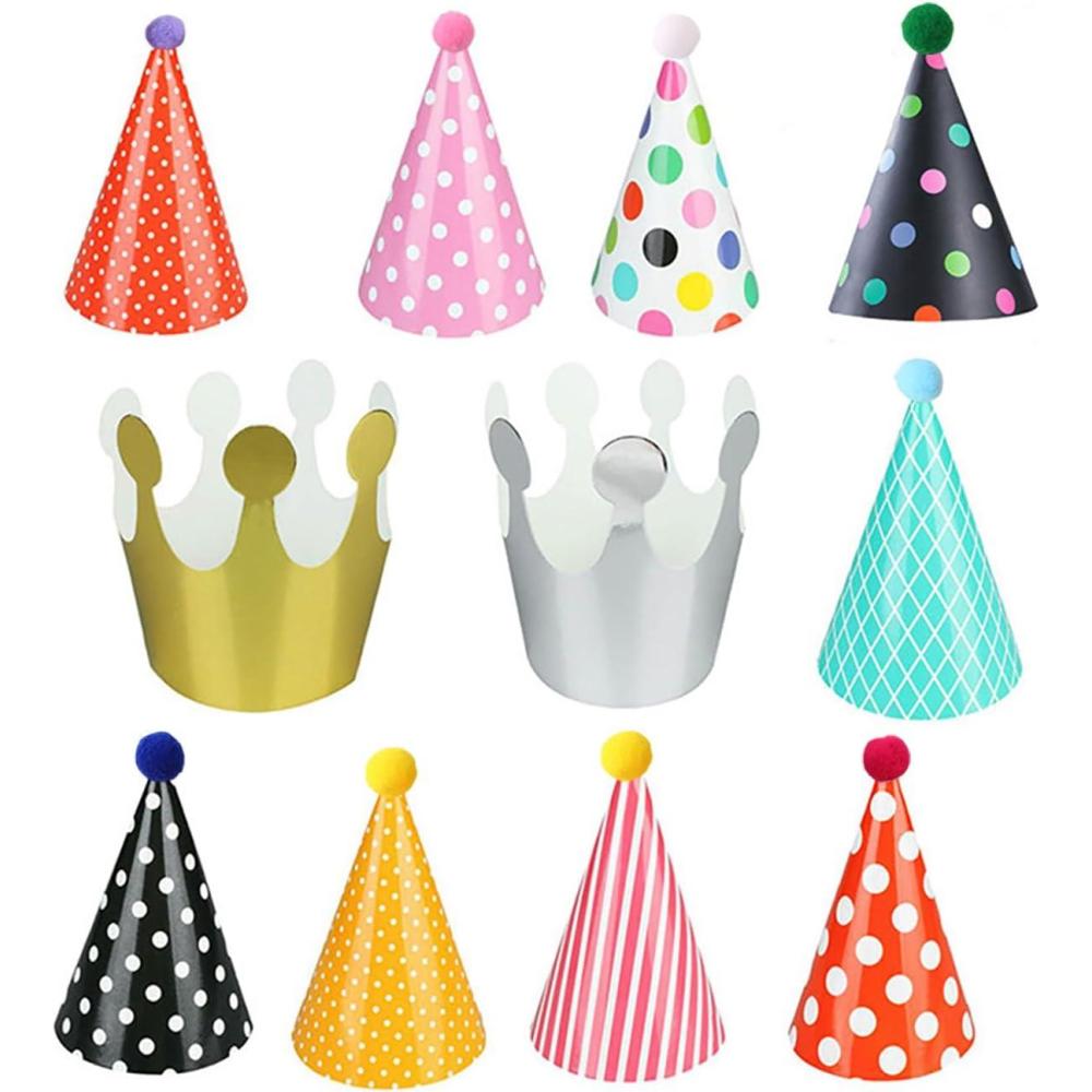 image:image11 pcs chapeaux de fte danniversairechapeaux coniques pour fte danniversaireCouronne AnniversaireParty Cne Chapeaux Chapeau de Couronne Colorespour La Fte Danniversaire de Fte de Garon F