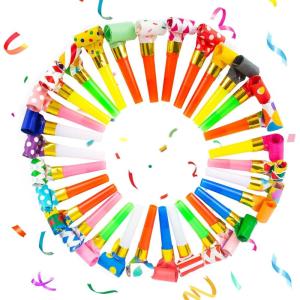 25pcs Sifflet de Couleur, Souffleur de Partie, Trompette Multicolore, Sifflet Anniversaire, Partie, Anniversaire, Célébration, Couleur Aléatoire
